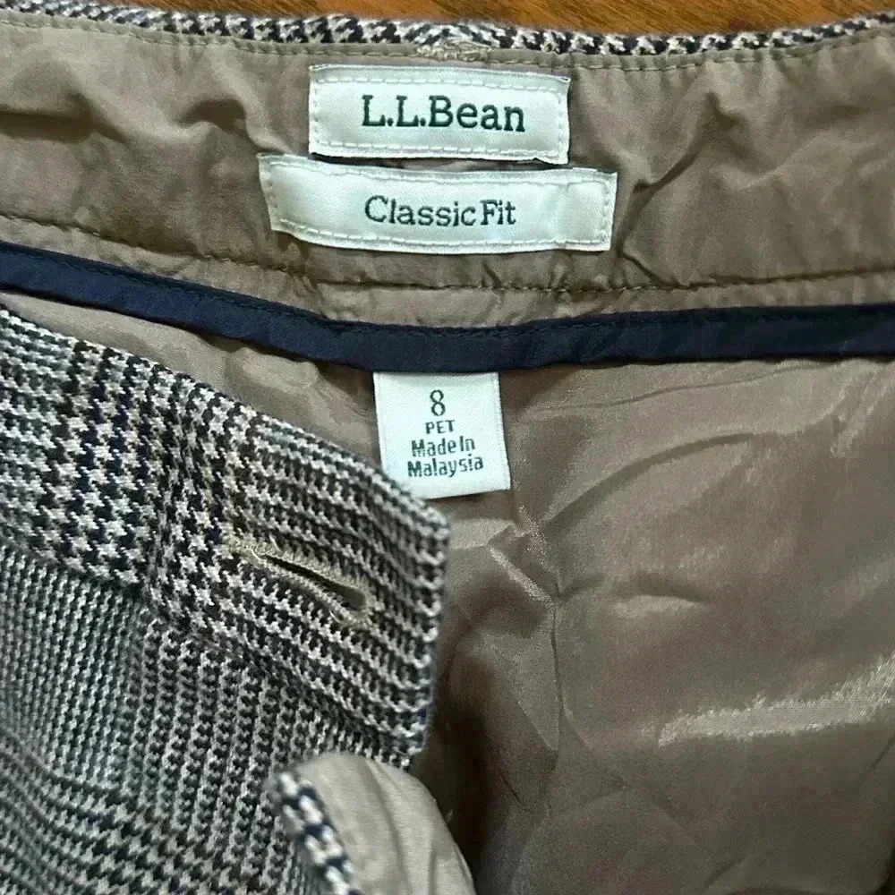 Vintage L.L. Bean cotton Houndstooth Pants 8P | Grandmacore - Picture 4 of 8